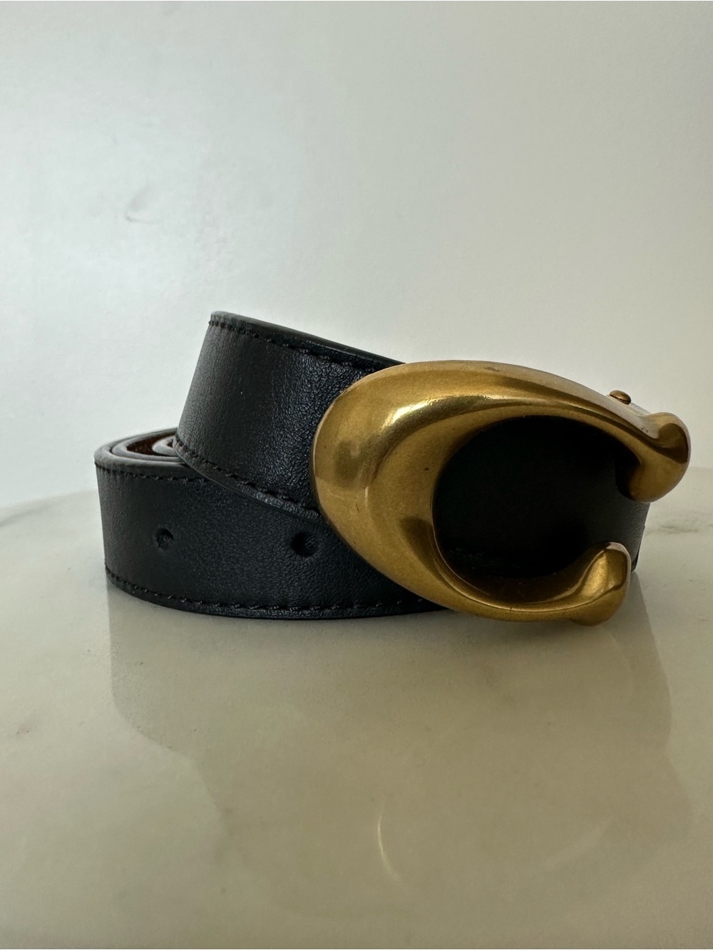 Coach outlet reversible leather belt